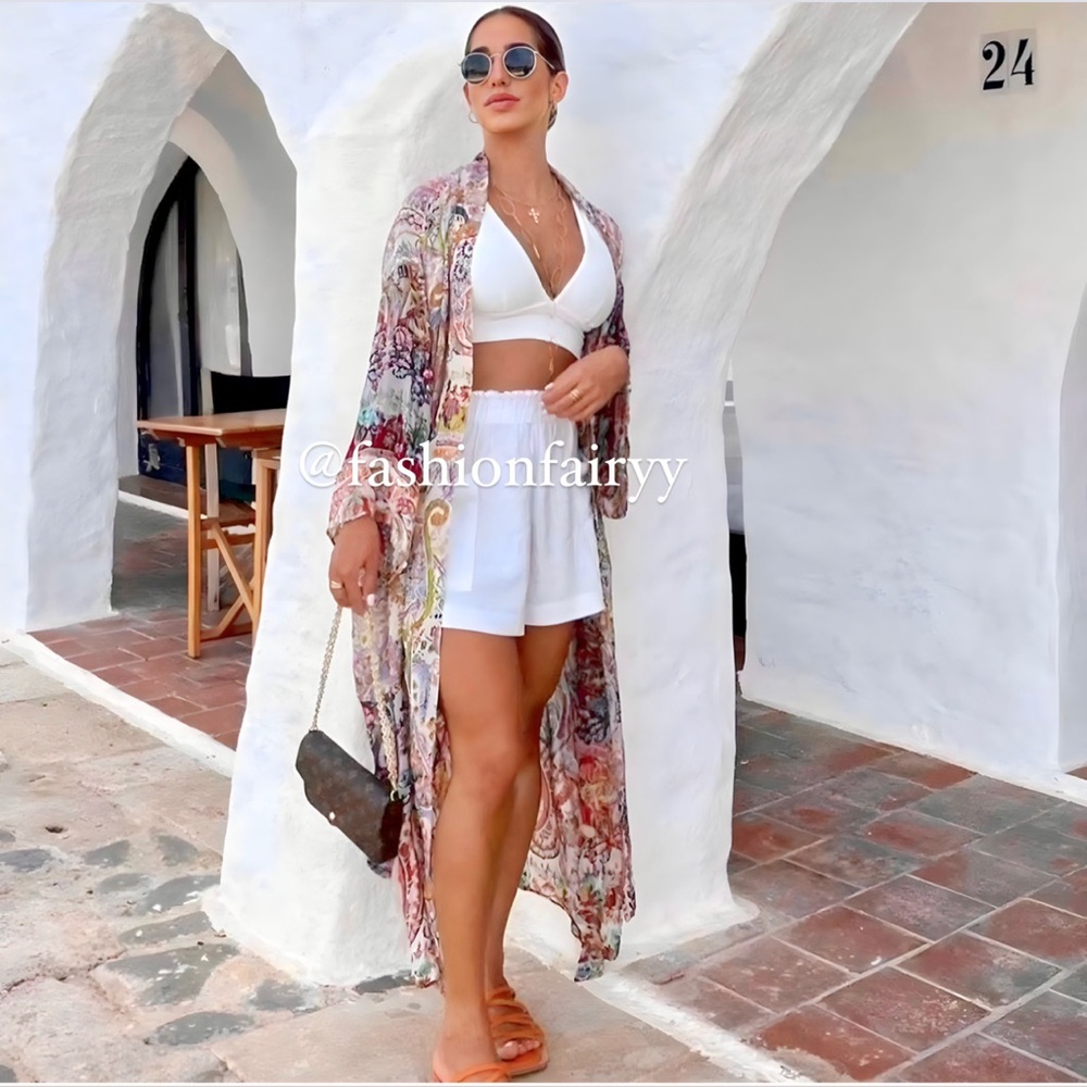 NWT Zara Long Printed Kimono